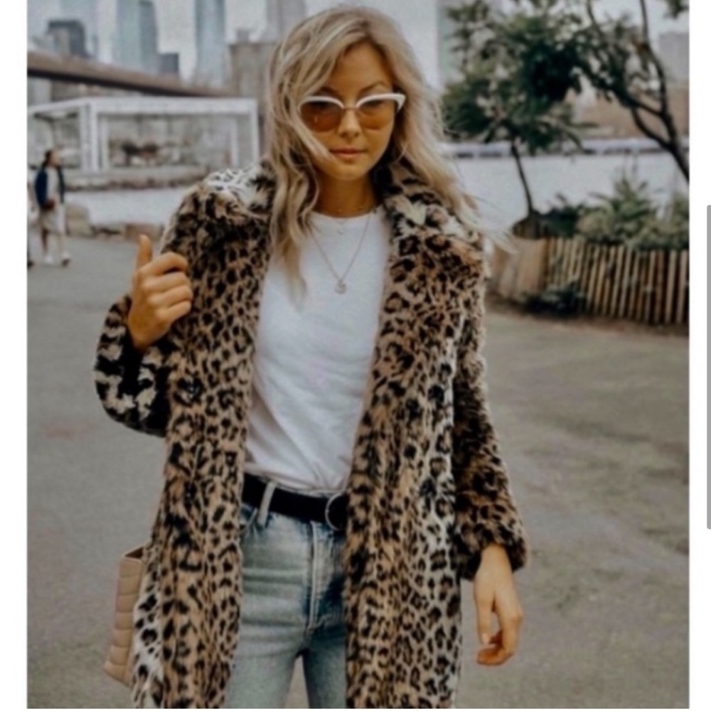 Joie Tiaret Faux Fur Coat in Leopard Print.